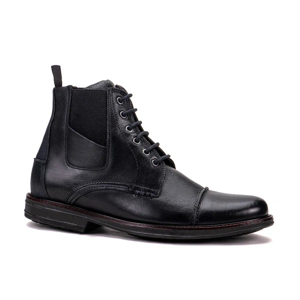 Black lace up chelsea boot