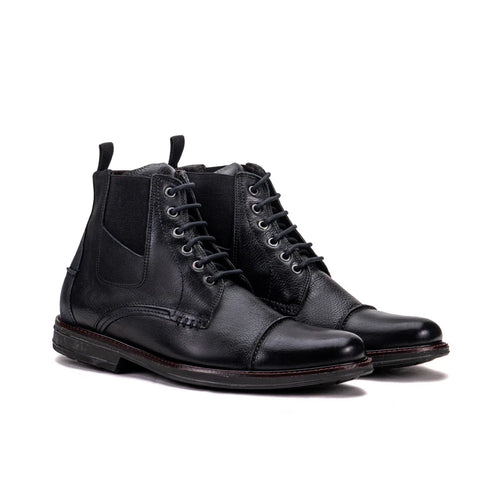 Black lace up chelsea boot