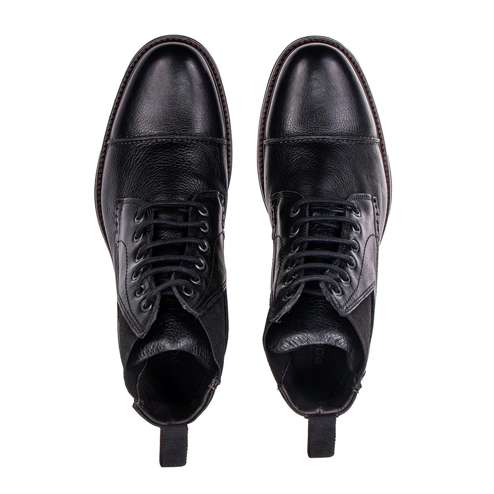 Black lace up chelsea boot