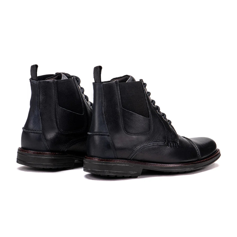 Black lace up chelsea boot