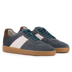 Denim blue suede sneakers