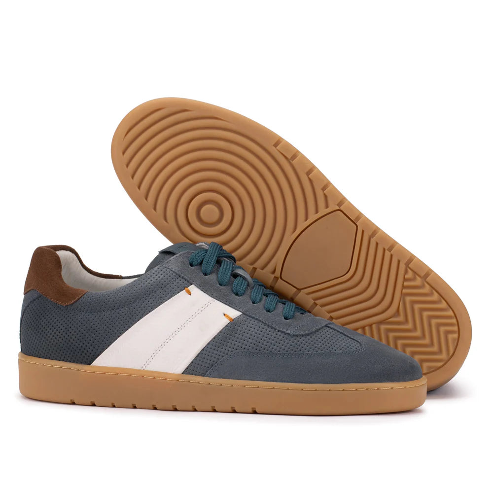 Denim blue suede sneakers