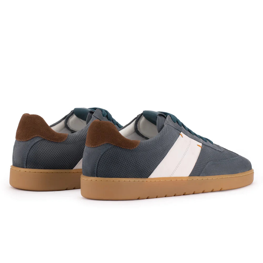 Denim blue suede sneakers