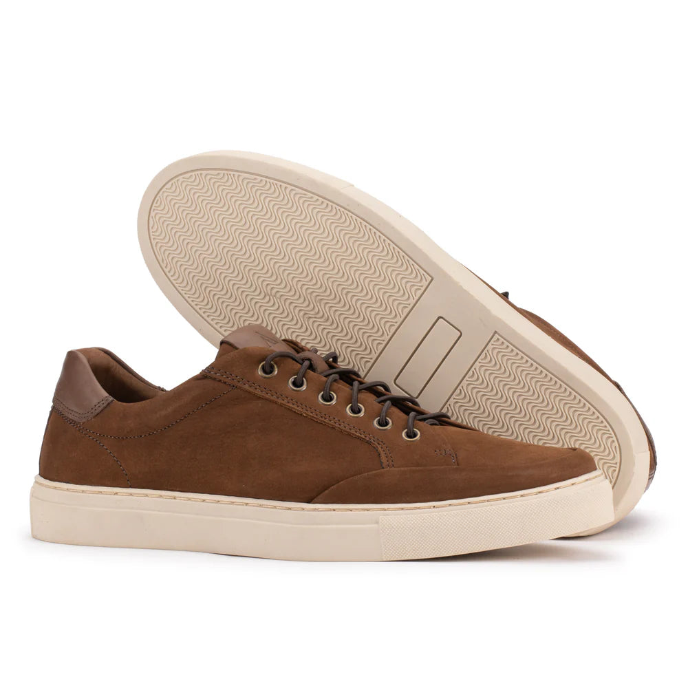 Cognac colored suede sneakers