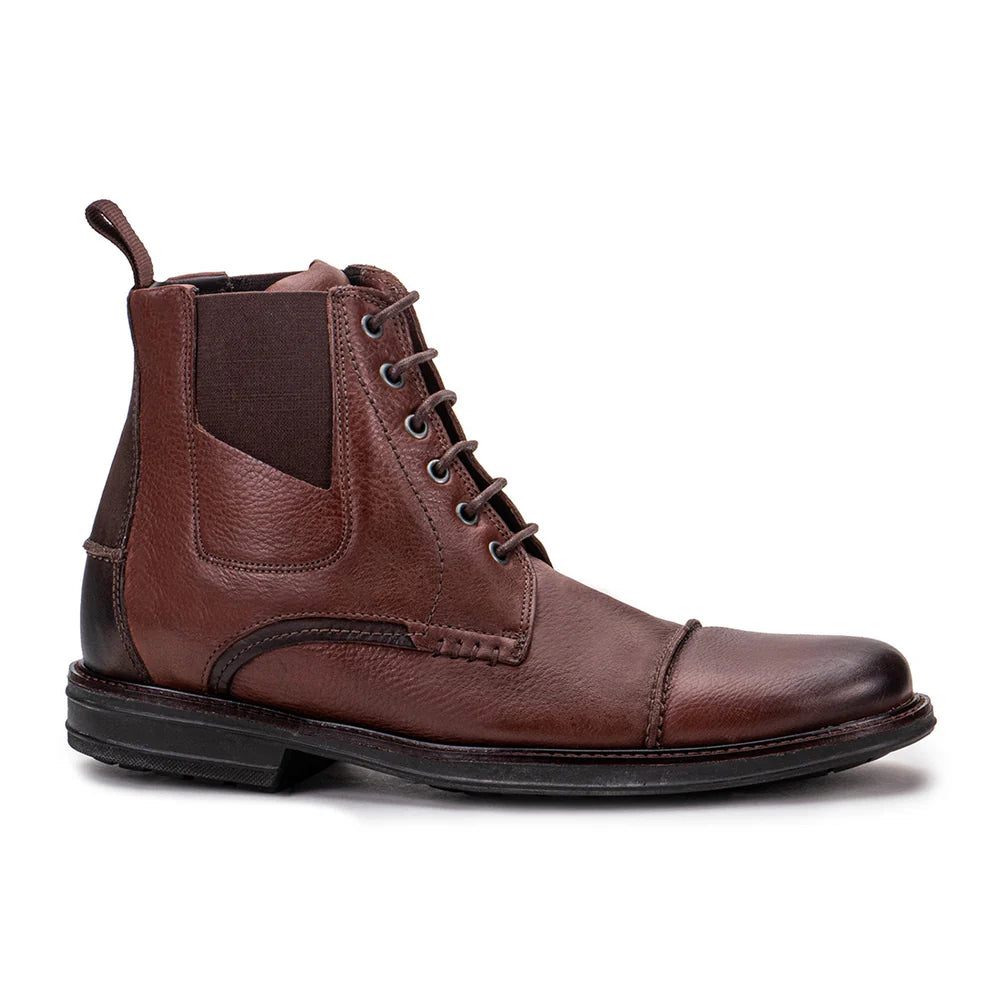 Dark chocolate lace up chelsea boot