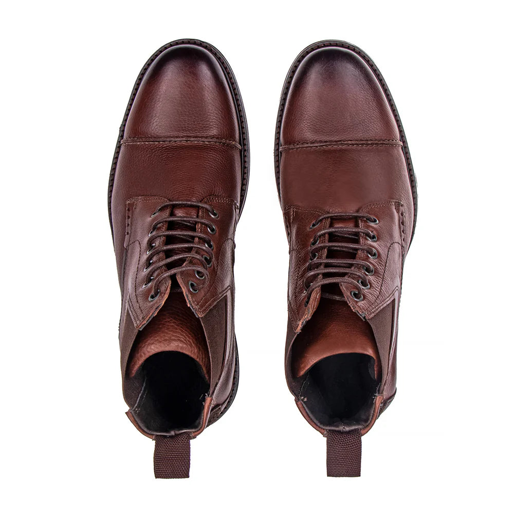 Dark chocolate lace up chelsea boot