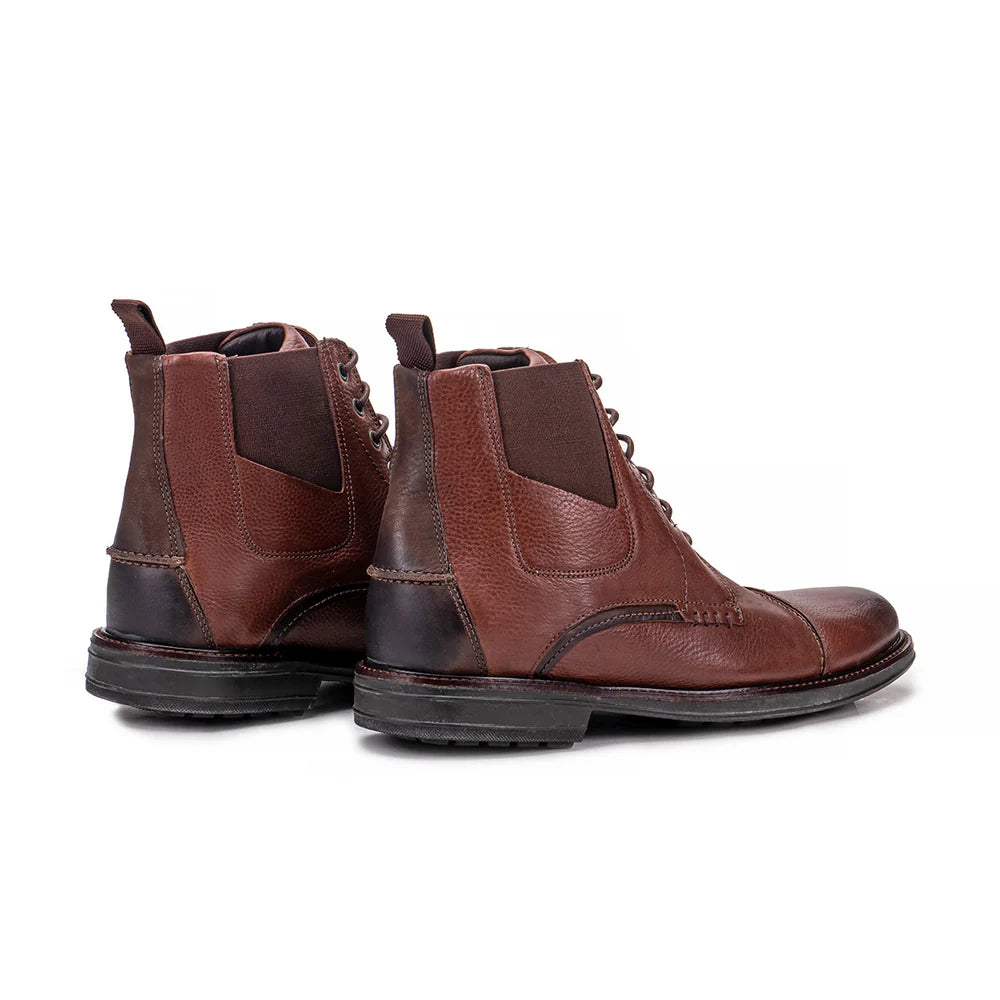 Dark chocolate lace up chelsea boot