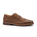 Earthy brown leather wingtip derby shoes