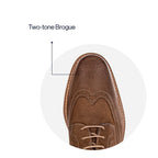 Earthy brown leather wingtip derby shoes