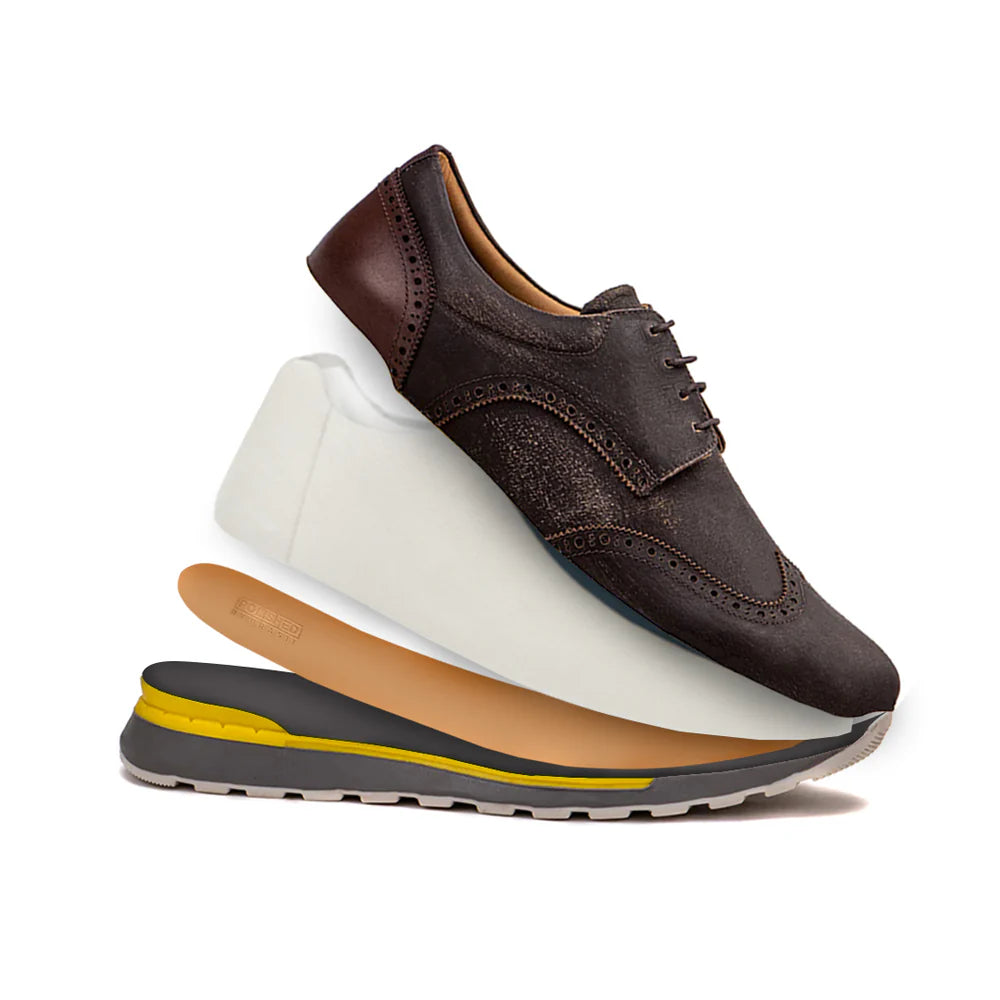 Retro frosted tobacco colored wingtip brogues