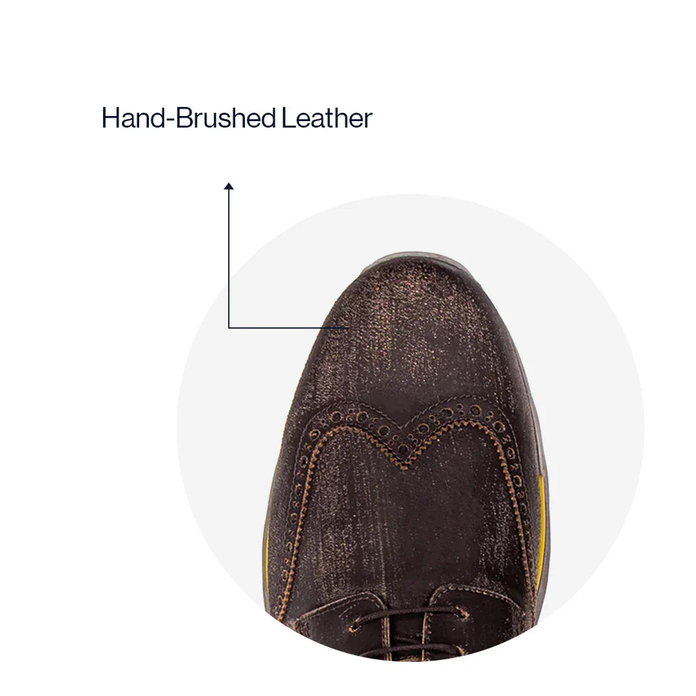 Retro frosted tobacco colored wingtip brogues