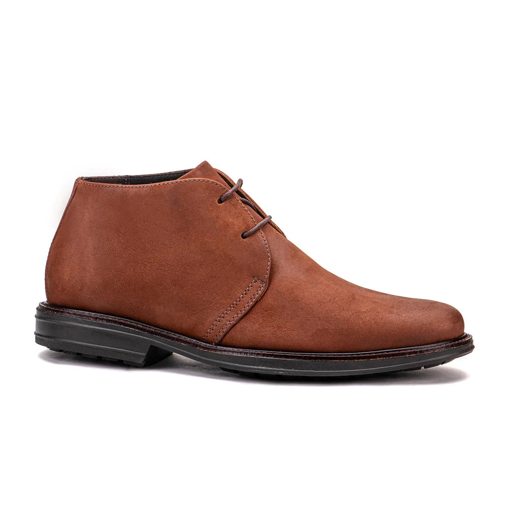 Raw natural leather ankle boots