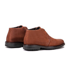 Raw natural leather ankle boots