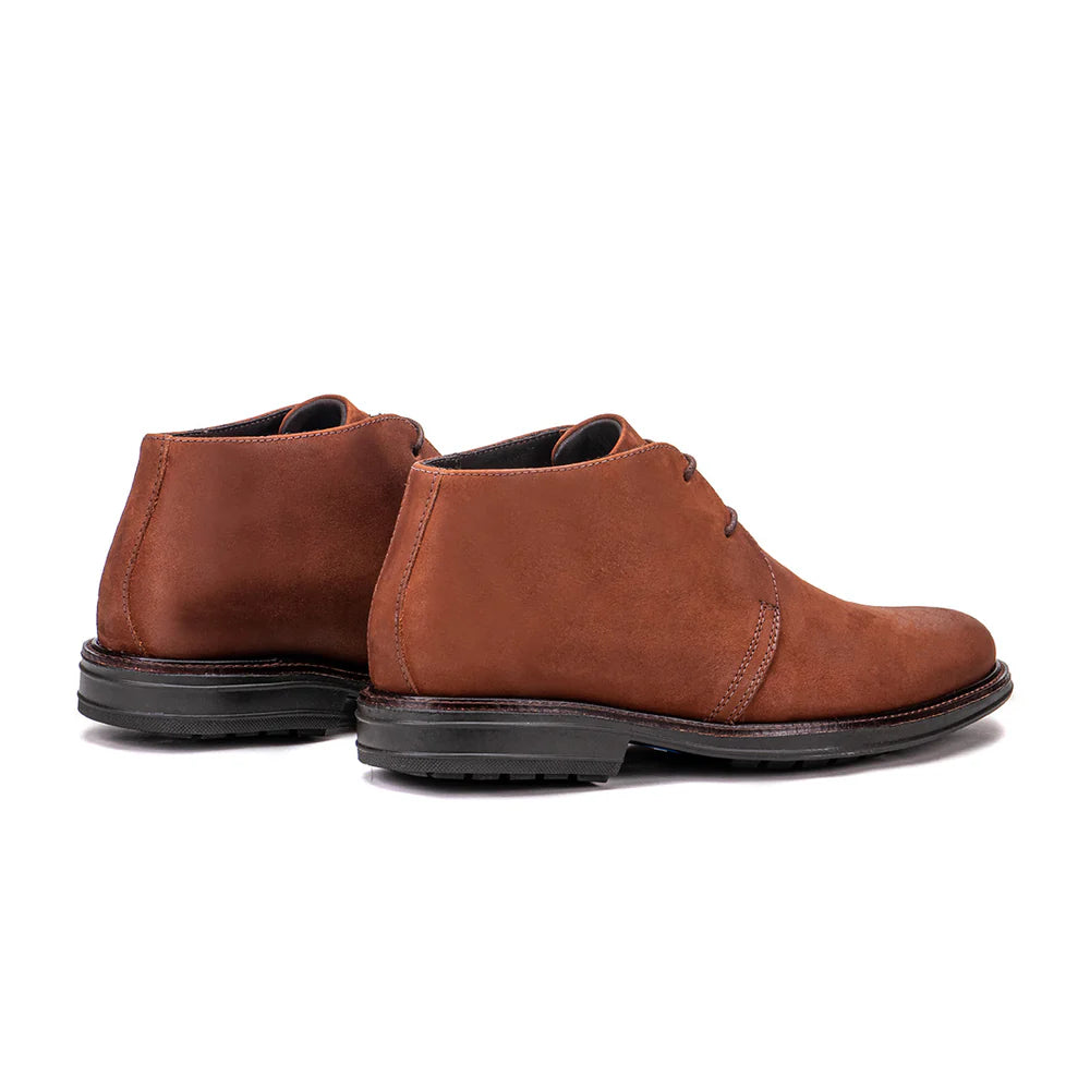 Raw natural leather ankle boots