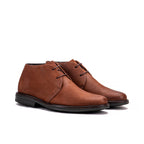 Raw natural leather ankle boots