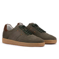 Olive green suede sneakers