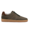 Olive green suede sneakers